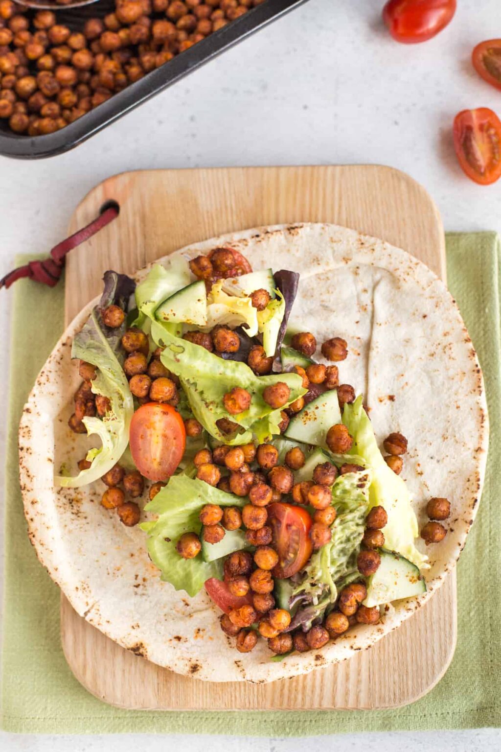 Spicy Roasted Chickpea Wraps - Easy Cheesy Vegetarian