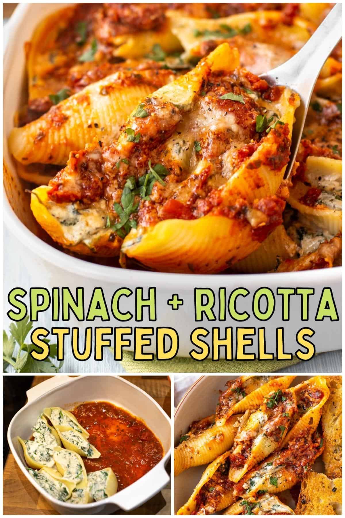Spinach and Ricotta Stuffed Pasta Shells - Easy Cheesy Vegetarian