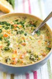 Veggie Pot Pie Soup - Easy Cheesy Vegetarian