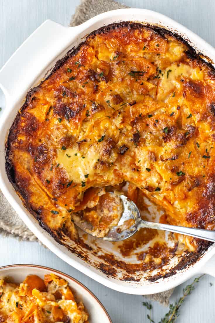 Creamy Sweet Potato Gratin - Easy Cheesy Vegetarian