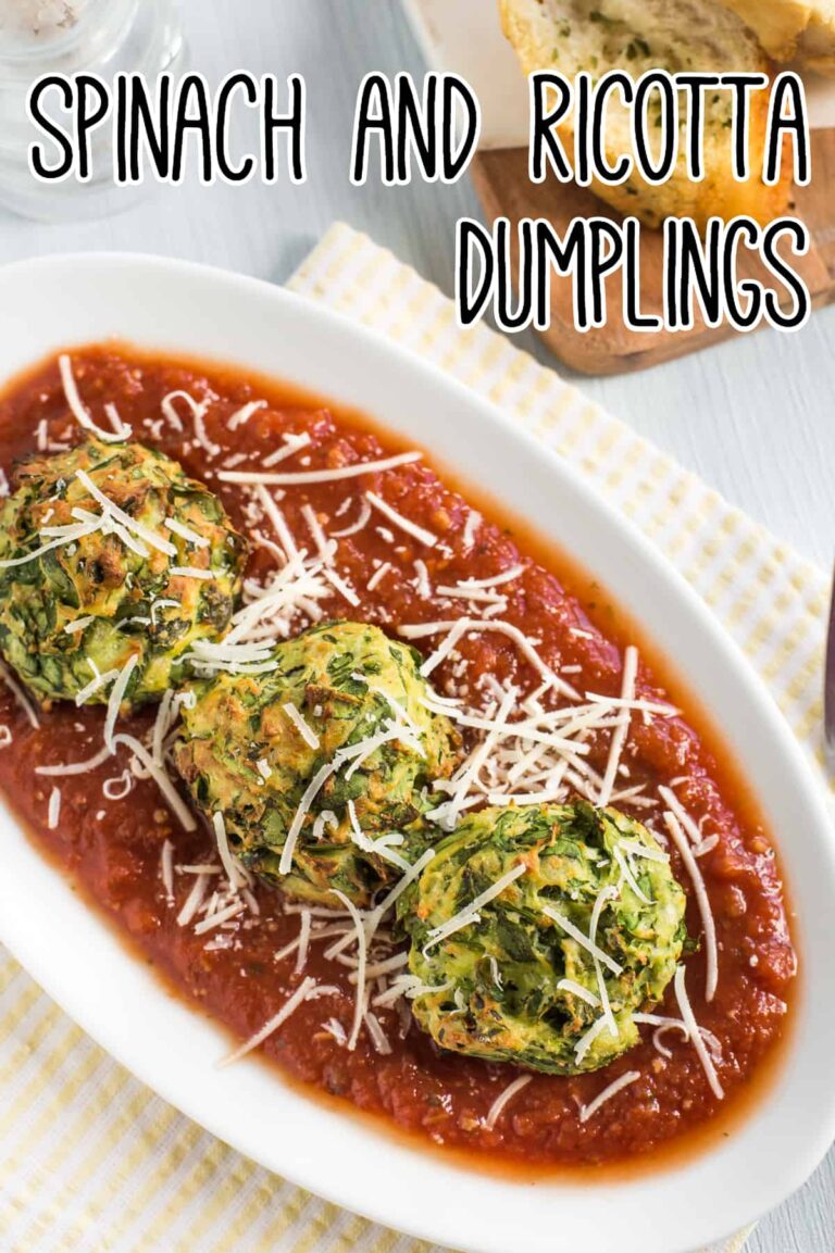 Spinach and Ricotta Dumplings - Easy Cheesy Vegetarian