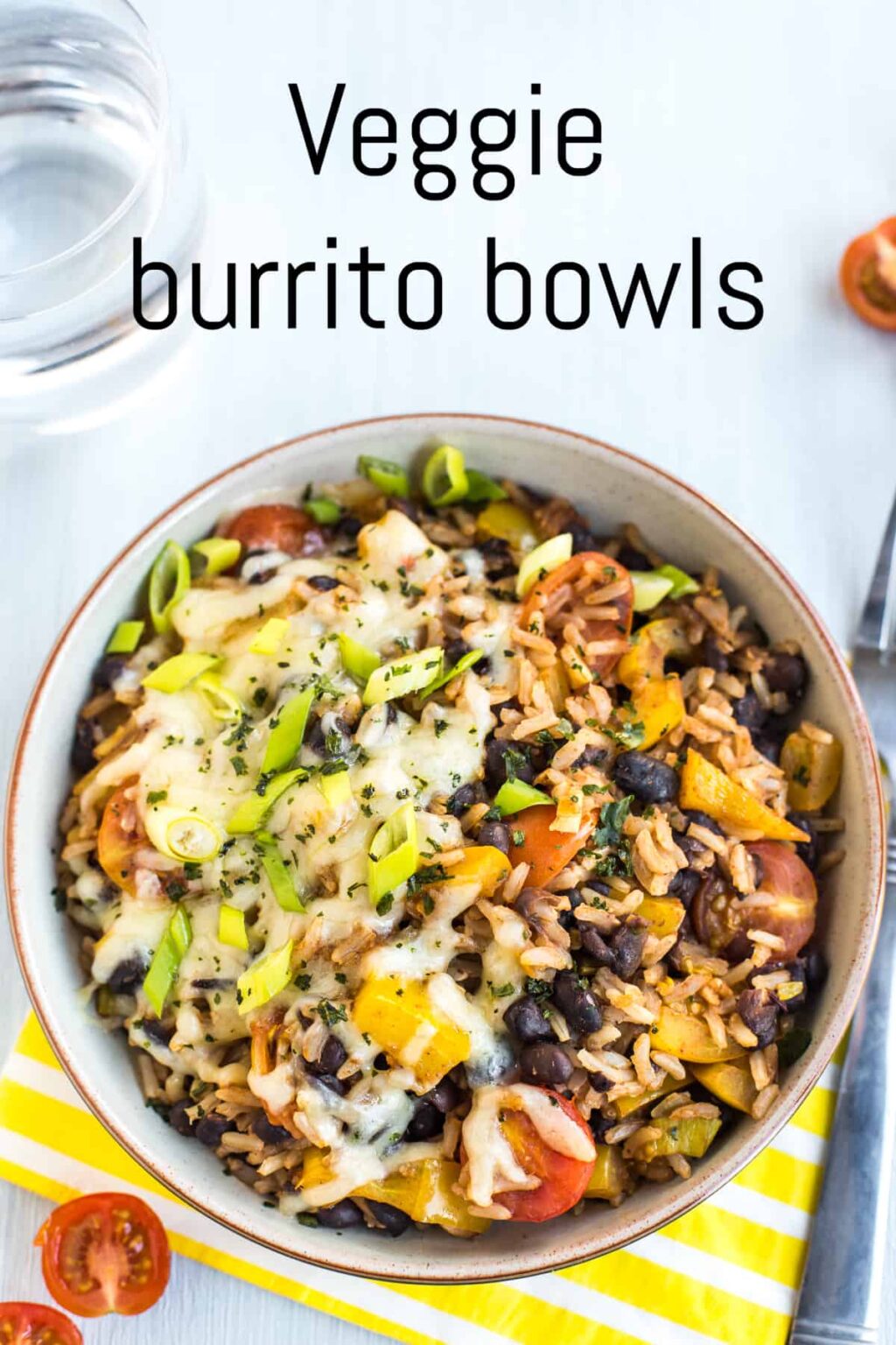 Veggie Burrito Bowls - Easy Cheesy Vegetarian