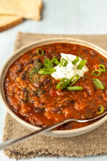 Veggie-Packed Slow Cooker Black Bean Soup - Easy Cheesy Vegetarian