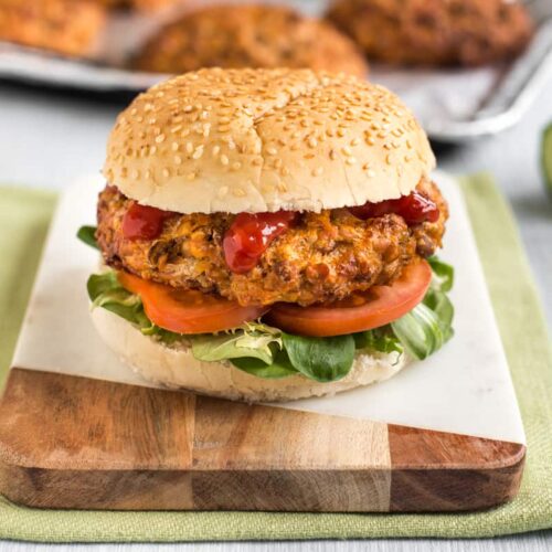 Cheesy Lentil Burgers - Easy Cheesy Vegetarian