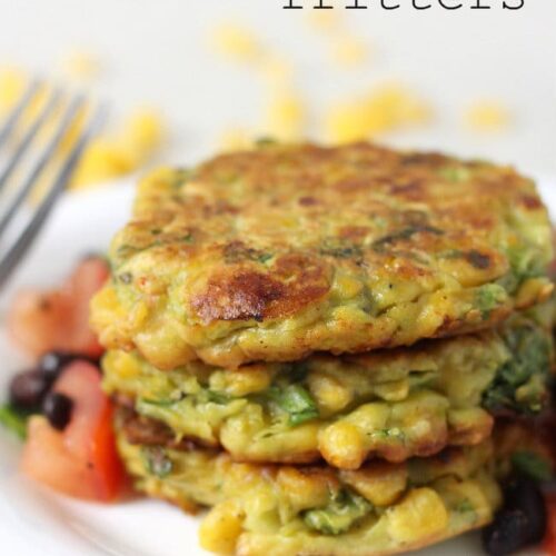 Corn and avocado fritters - Easy Cheesy Vegetarian