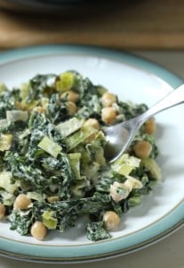 Creamed kale with chickpeas - Easy Cheesy Vegetarian