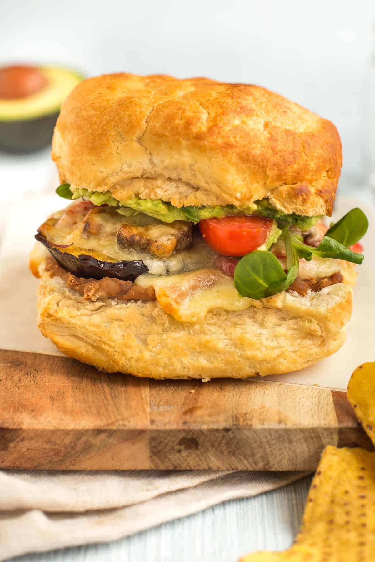 Roasted vegetable Mexican torta  Easy Cheesy Vegetarian