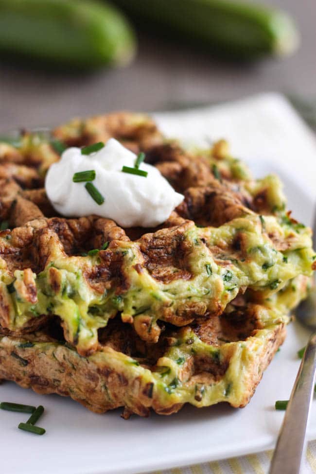 Courgette fritter waffles - Easy Cheesy Vegetarian