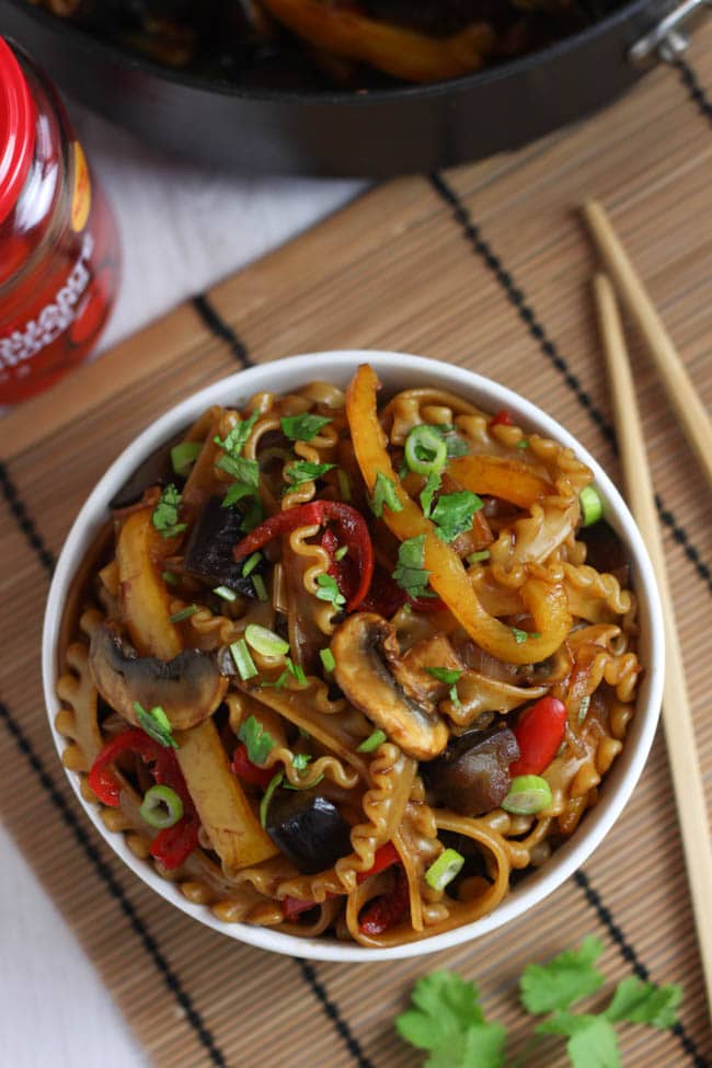 Hoi Sin Veggie Noodles - Easy Cheesy Vegetarian