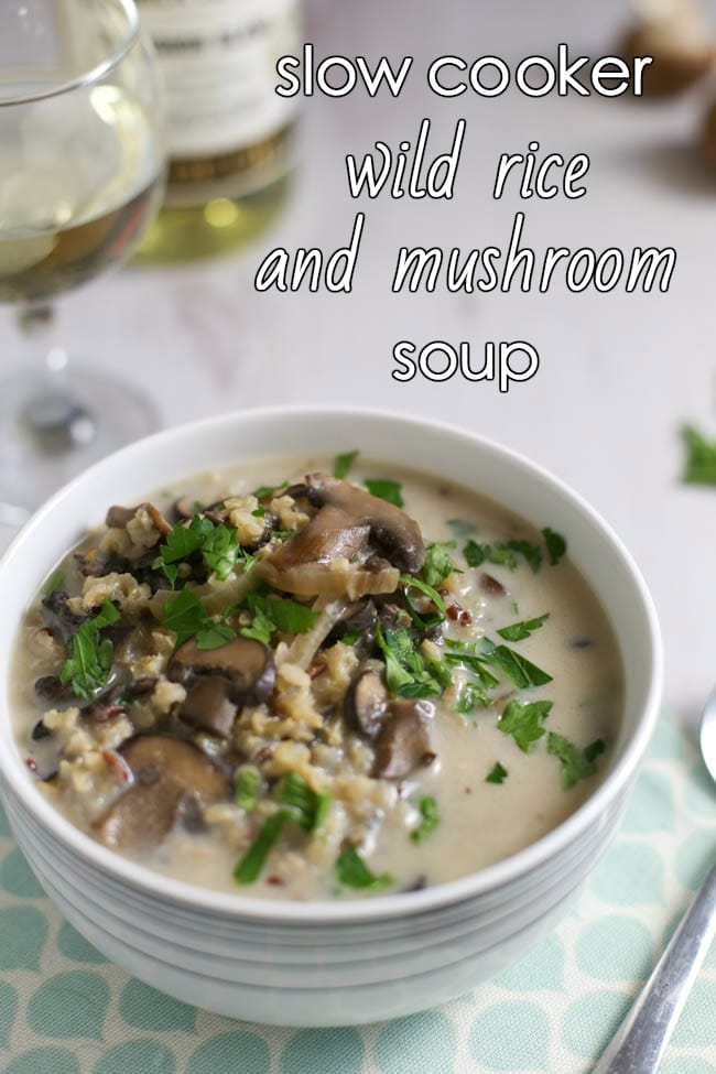 Slow Cooker Wild Rice And Mushroom Soup - Easy Cheesy Vegetarian