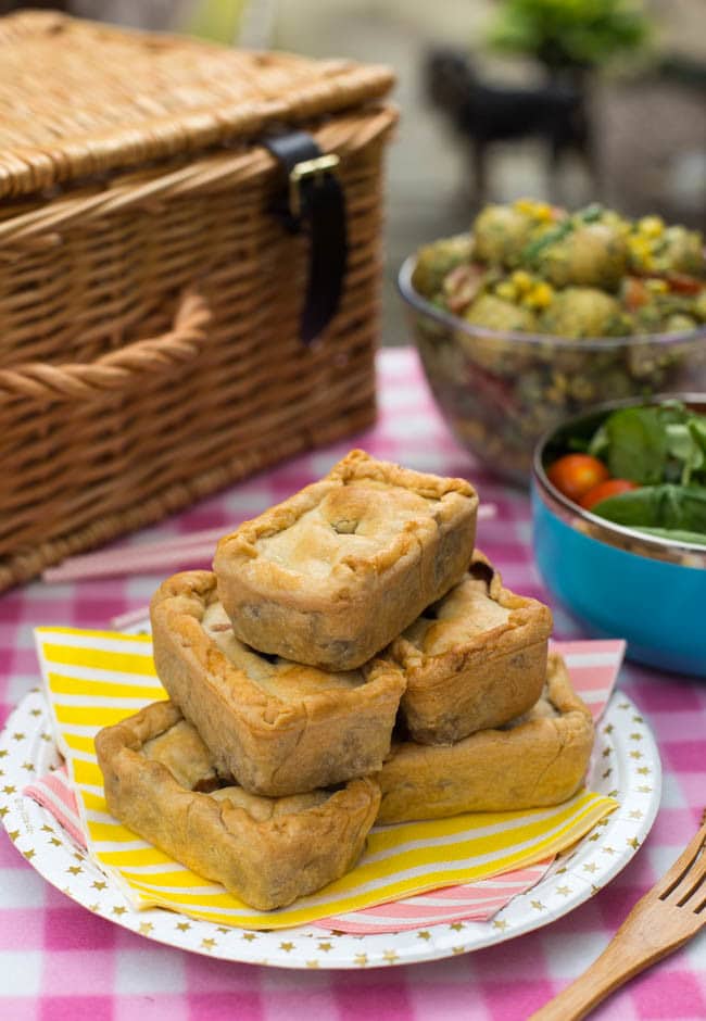 Mini Mushroom Picnic Pies - Easy Cheesy Vegetarian