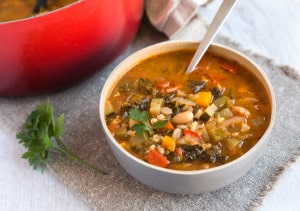 Tuscan Bean and Veggie Soup - Easy Cheesy Vegetarian