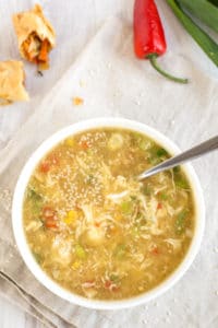 Sweetcorn egg drop soup - Easy Cheesy Vegetarian