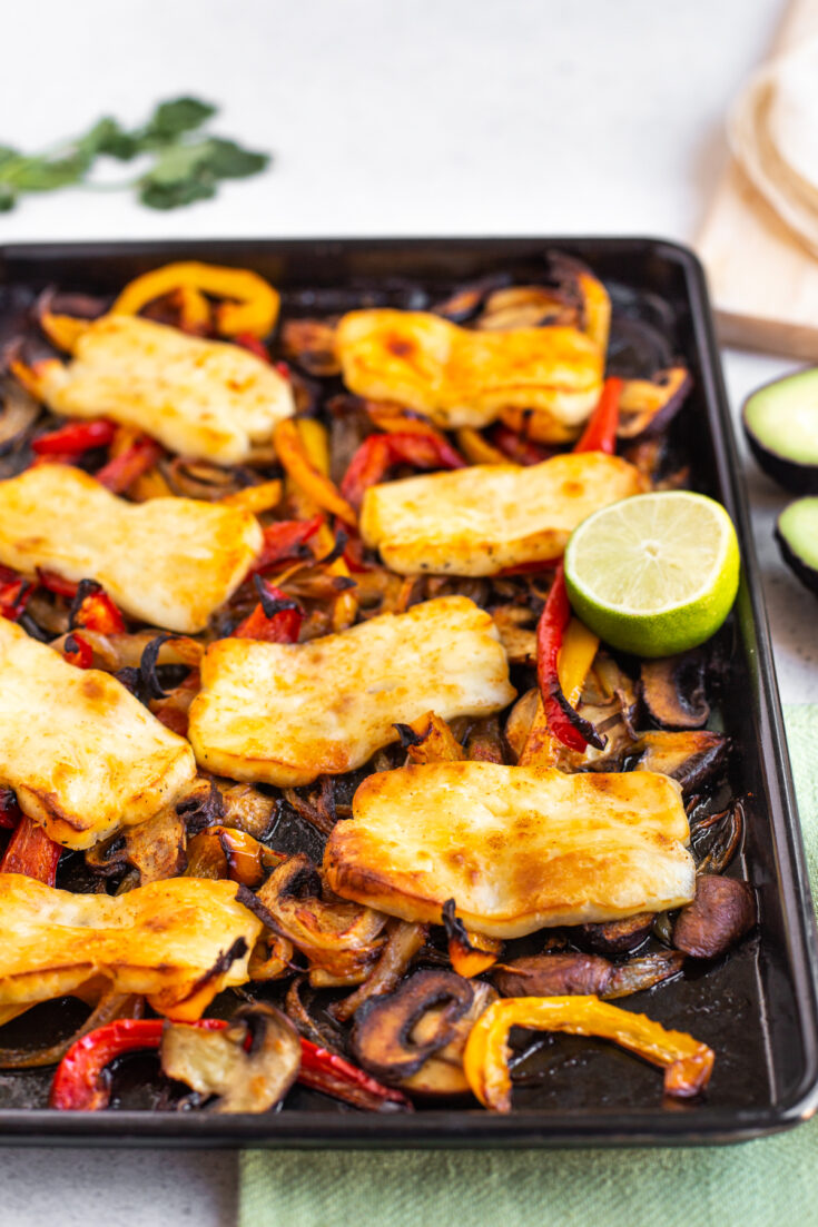 Sheet Pan Halloumi Fajitas (one tray only!)