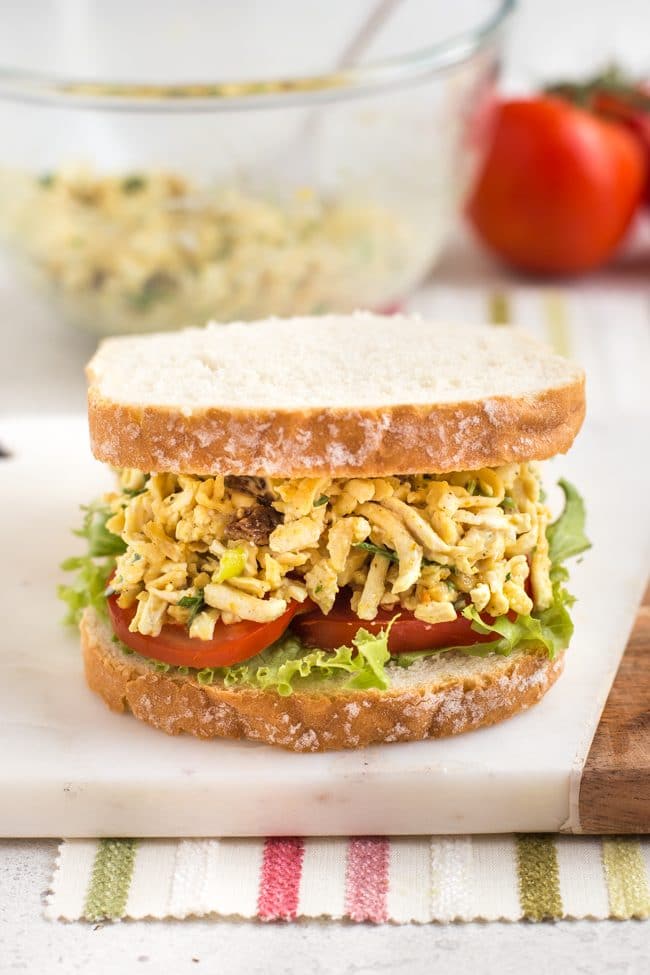 Coronation Tofu Salad Sandwiches - Easy Cheesy Vegetarian