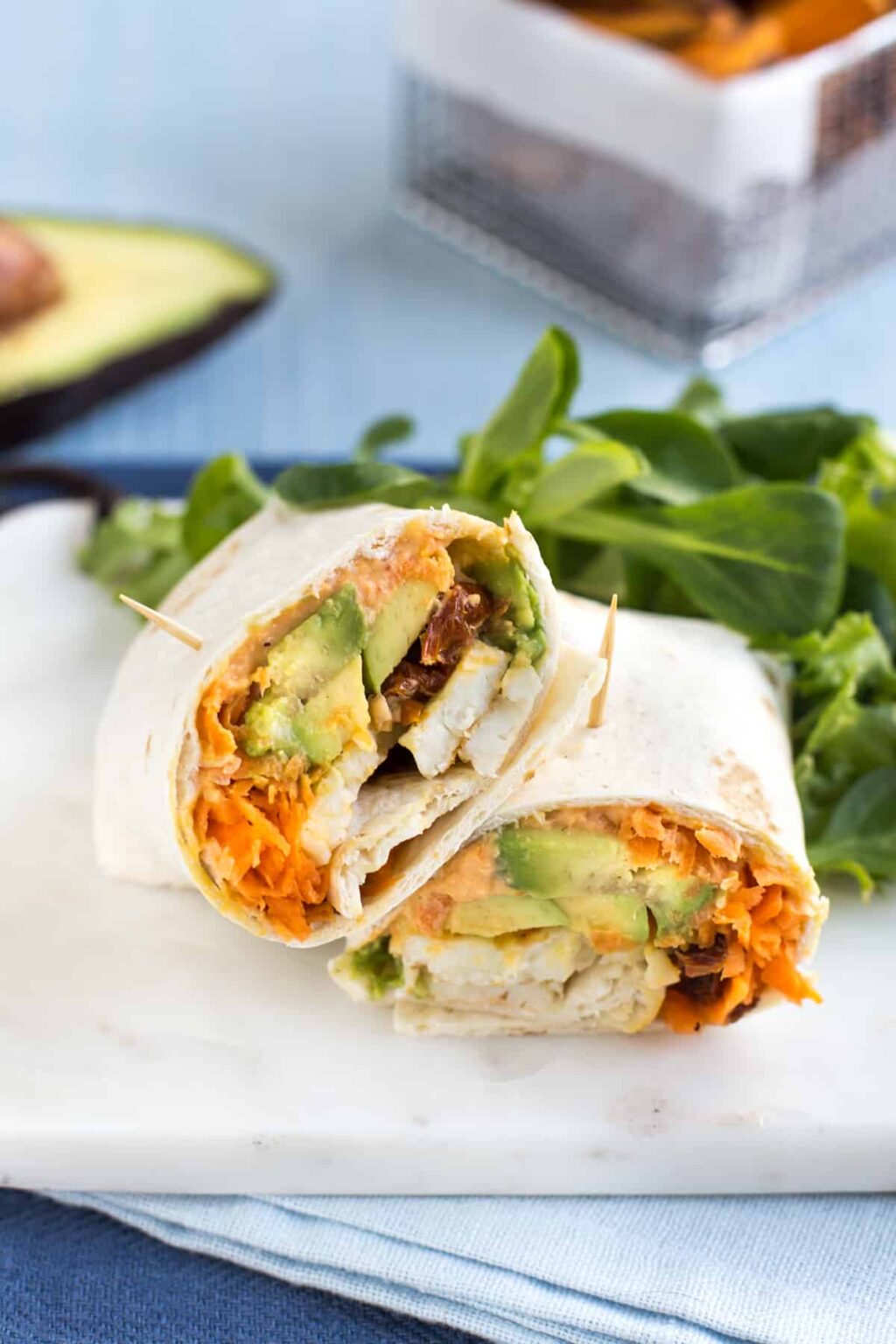 Avocado and Halloumi Wraps - Easy Cheesy Vegetarian