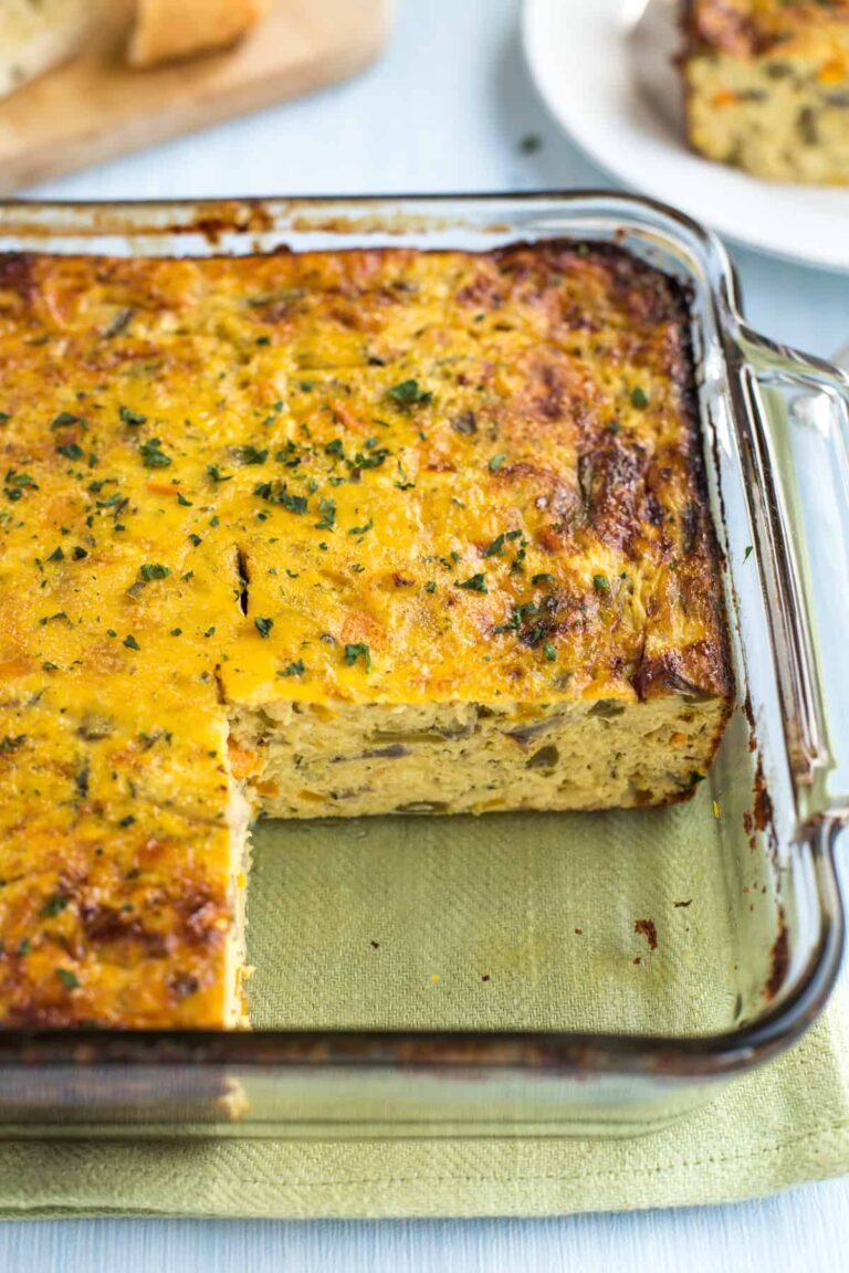 Cheesy Lentil and Veggie Slice - Easy Cheesy Vegetarian