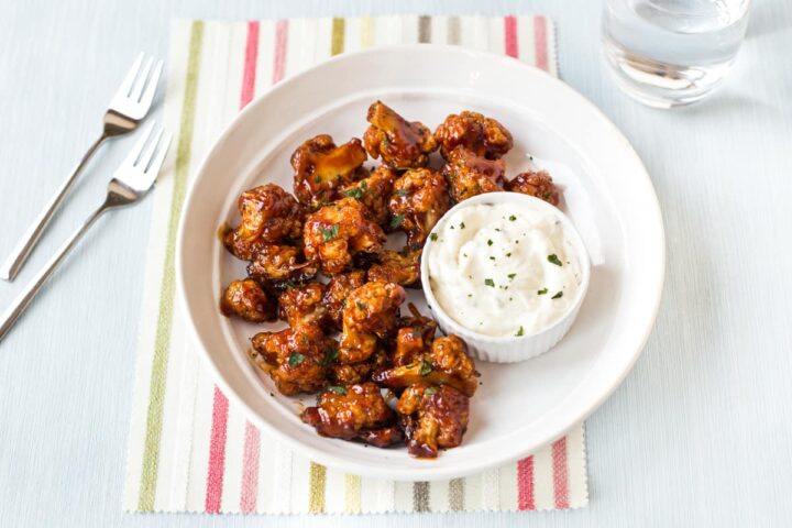 Honey BBQ Cauliflower Wings - Easy Cheesy Vegetarian