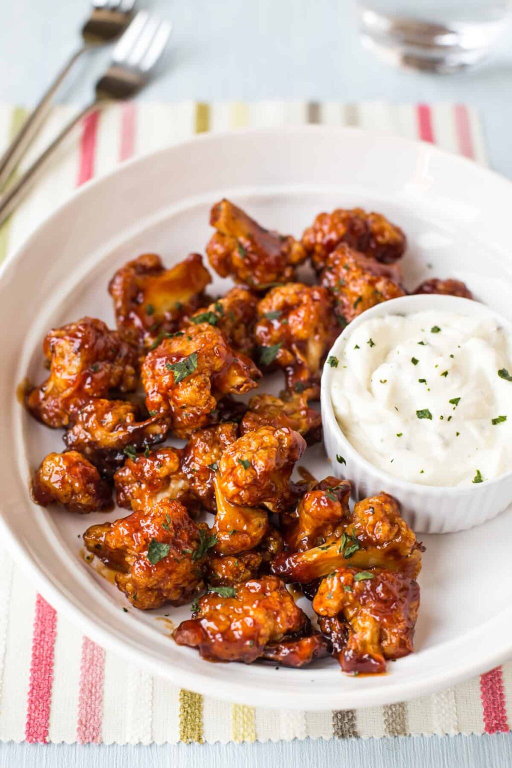 Honey BBQ Cauliflower Wings - Easy Cheesy Vegetarian