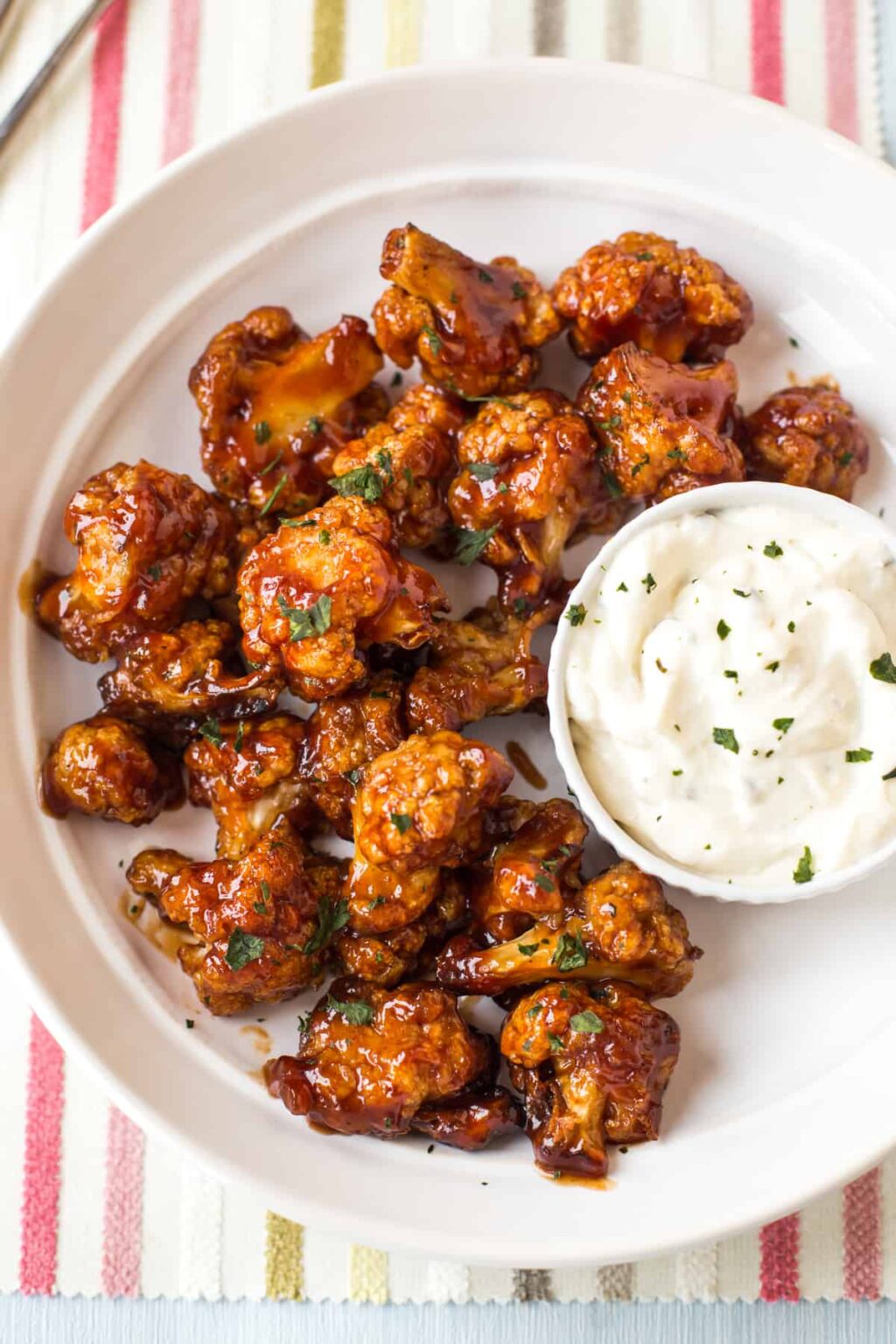 Honey BBQ Cauliflower Wings - Easy Cheesy Vegetarian