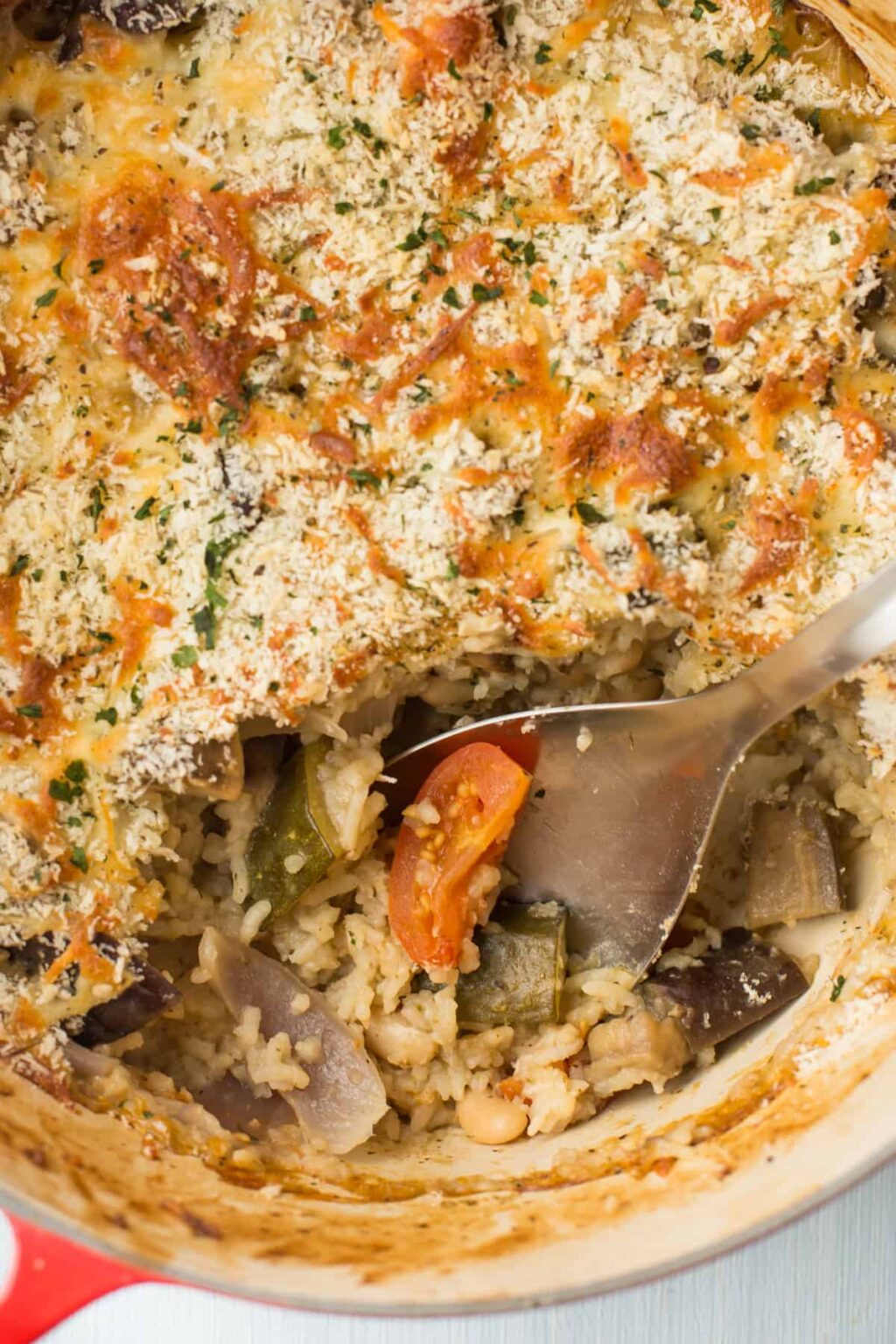 One Pot Rice And Vegetable Casserole Easy Cheesy Vegetarian