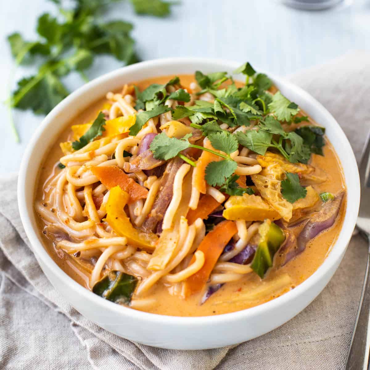 Red Thai Curry Noodle Soup - Easy Cheesy