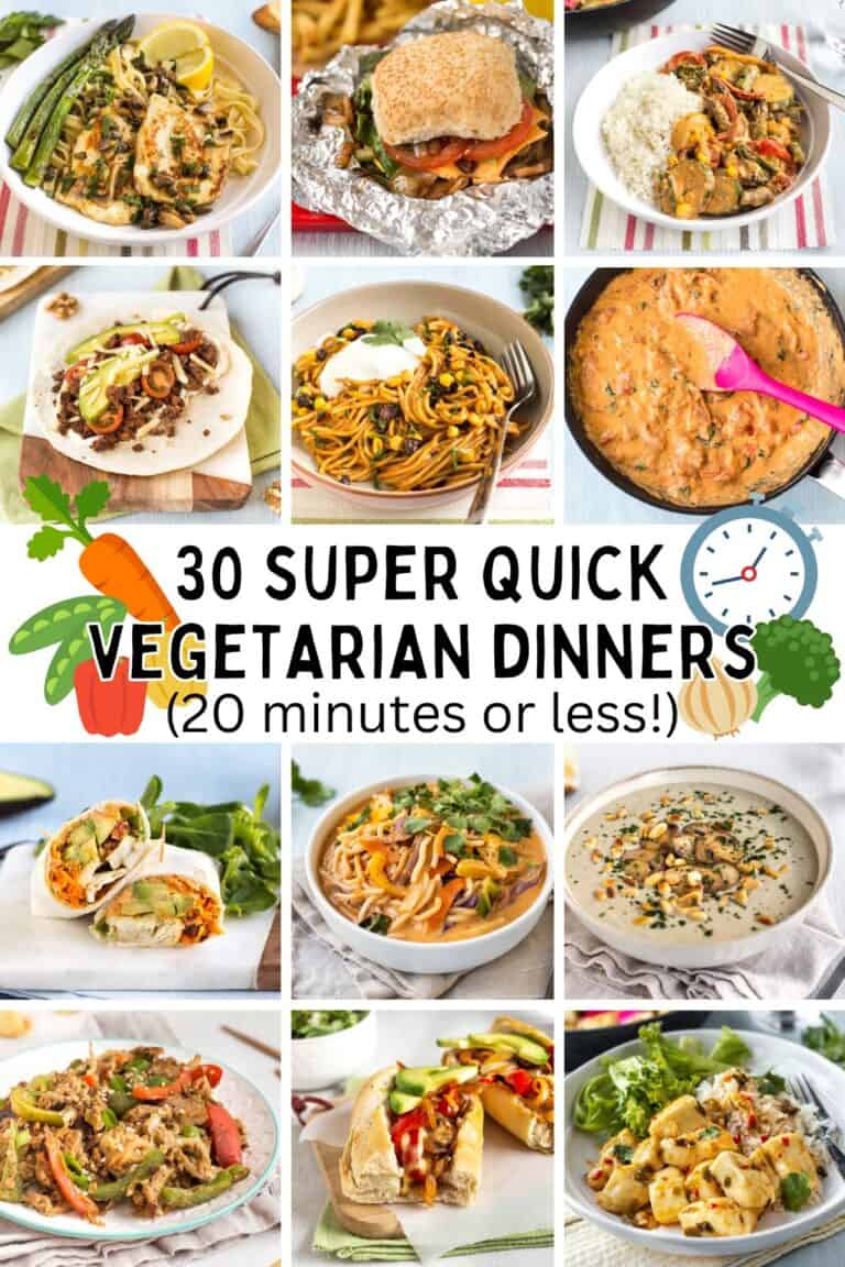 30 Super Quick Vegetarian Dinners (20 minutes or less!) - Easy Cheesy