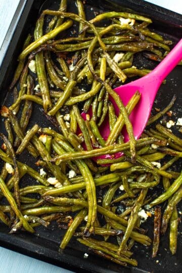 Roasted Frozen Green Beans (with Feta and Lemon)