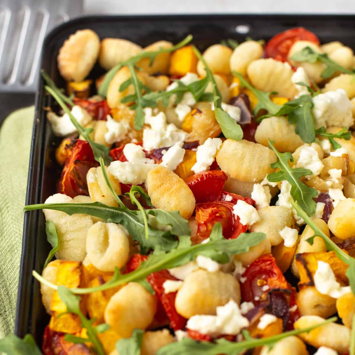 Sheet pan gnocchi with pumpkin.